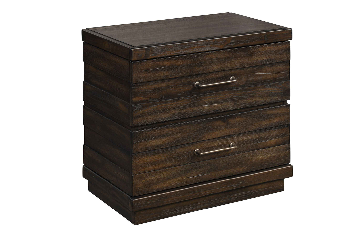 Aperceo Industrial 2 Drawer Nightstand | Dark Brown - Default - nightstand