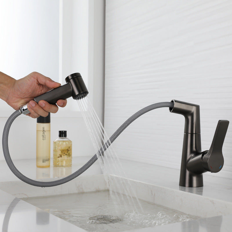 Mudio Pull-Out Bathroom Faucet - Gun grey - bathroom faucet faucets pull out