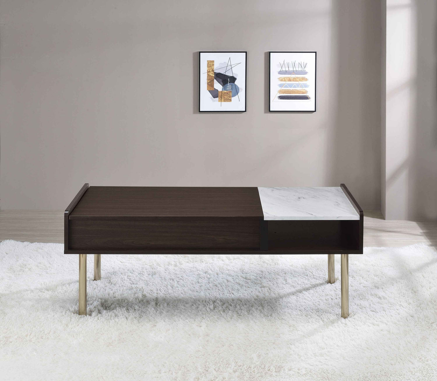 Carrie Lift-Top Coffee Table | Brown - - tables Wood