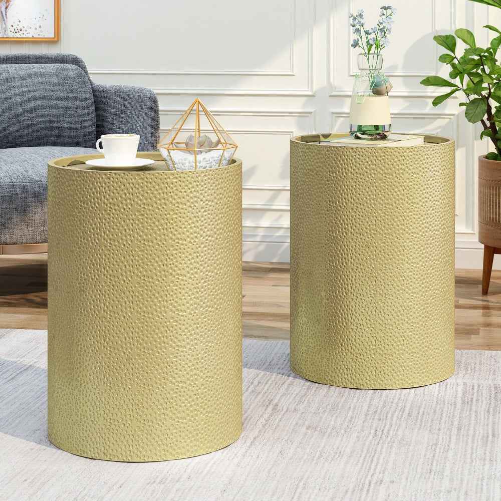 Brookhaven 2-Piece Metal Side Tables | Gold - Default - tables