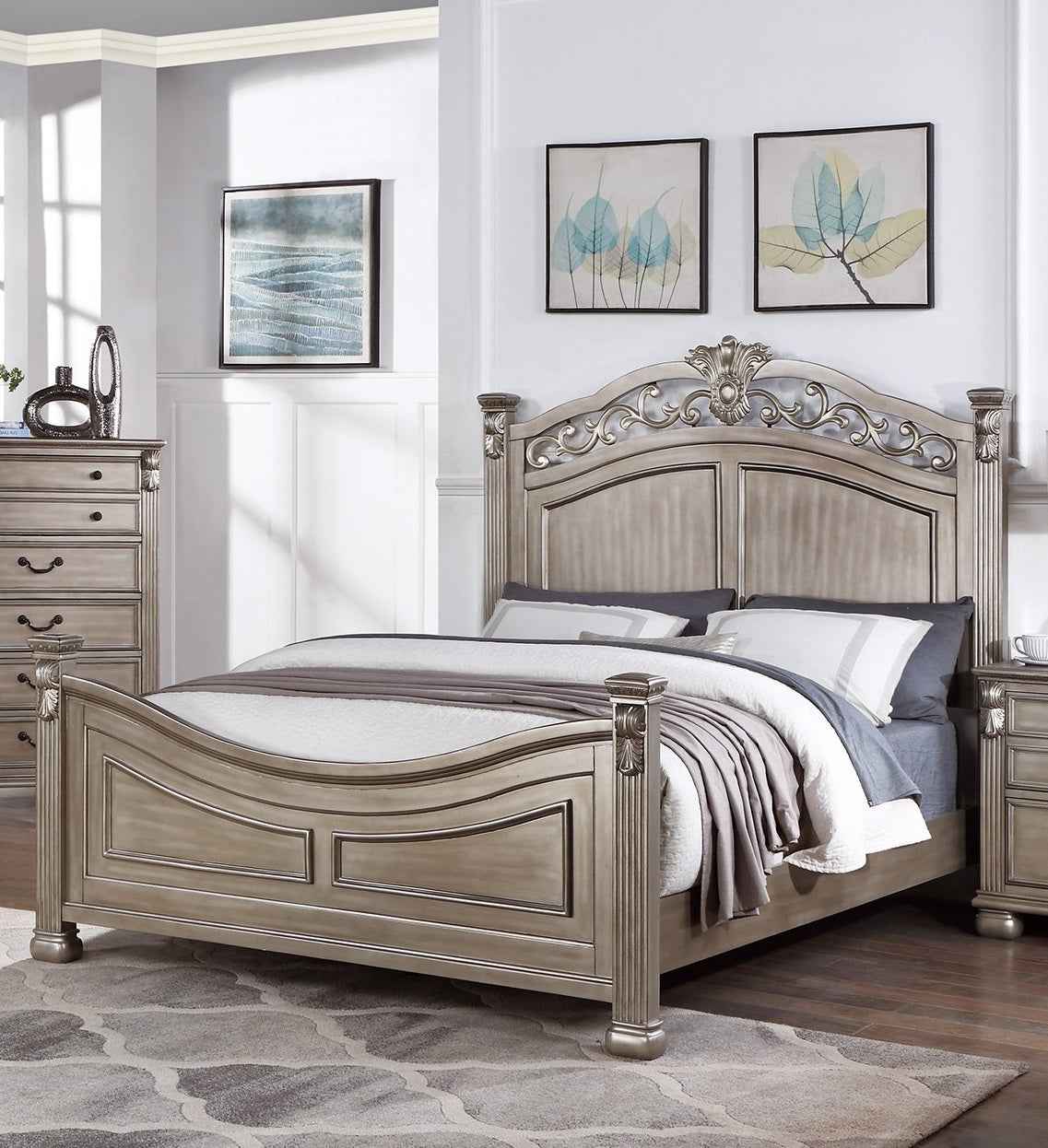 Bolefin Antique California King Size Bed | Retro Brown - Default - beds
