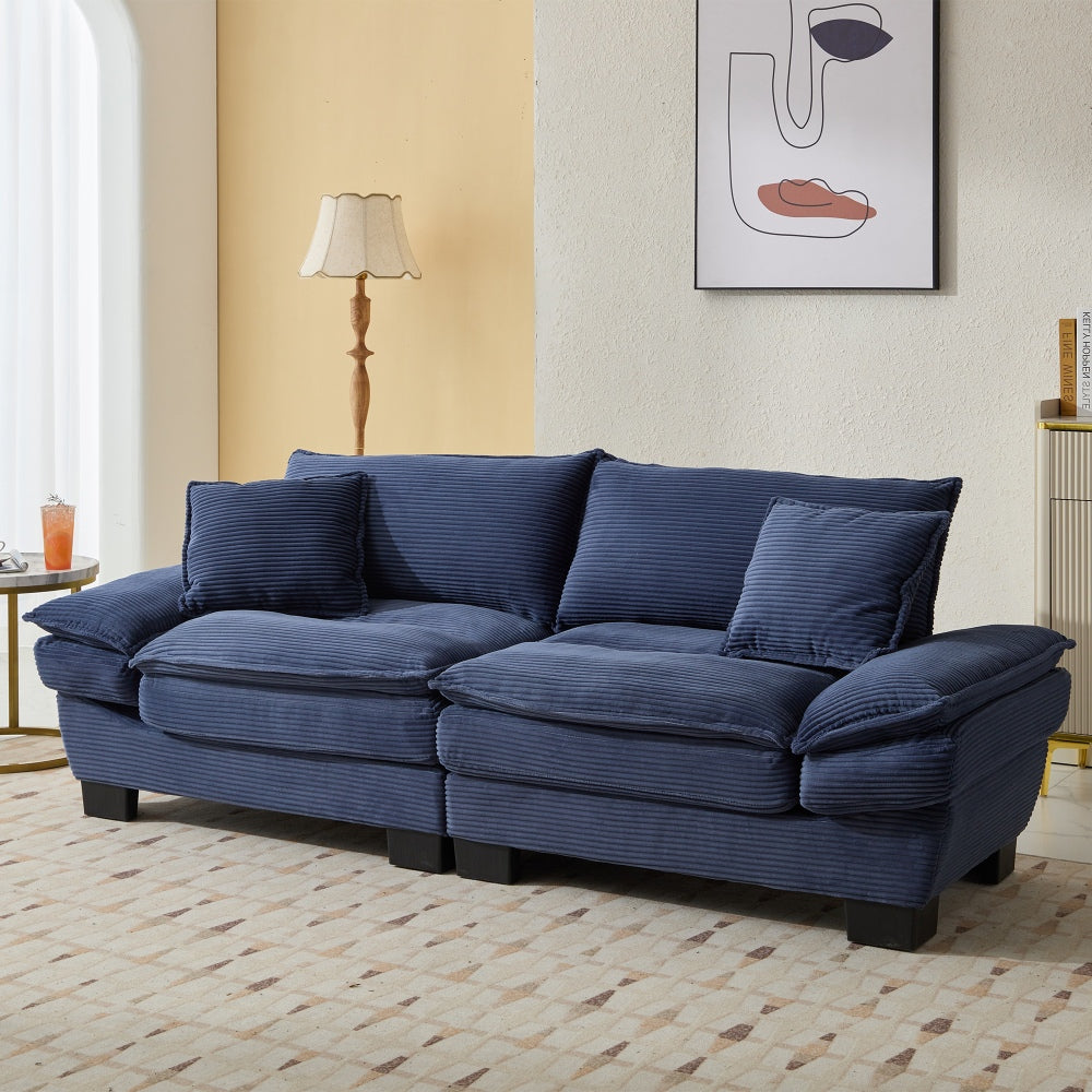 Portsmen Sleeper Sofa | Blue Corduroy - - sofa