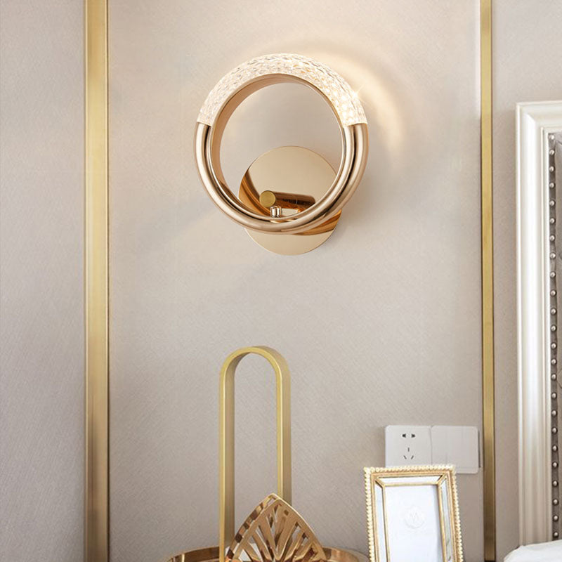 Oflia Ring Wall Light - One Side Light Source - flush-mount gold led Wall Light