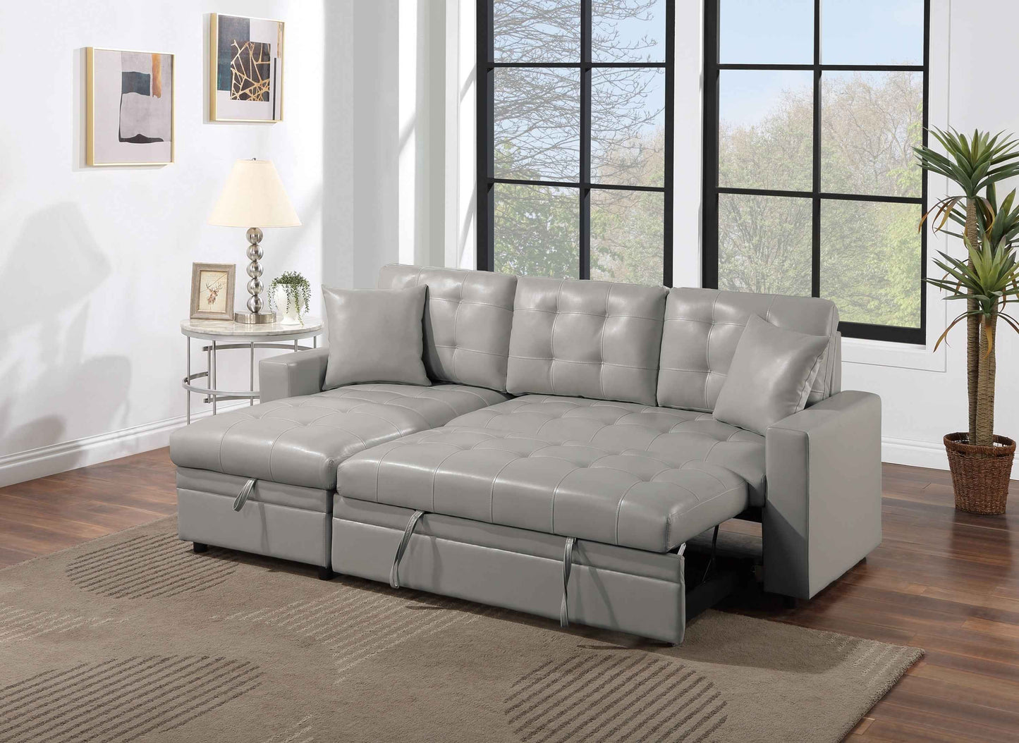 Ganorak Sectional Sofa | Light Grey - - sofa
