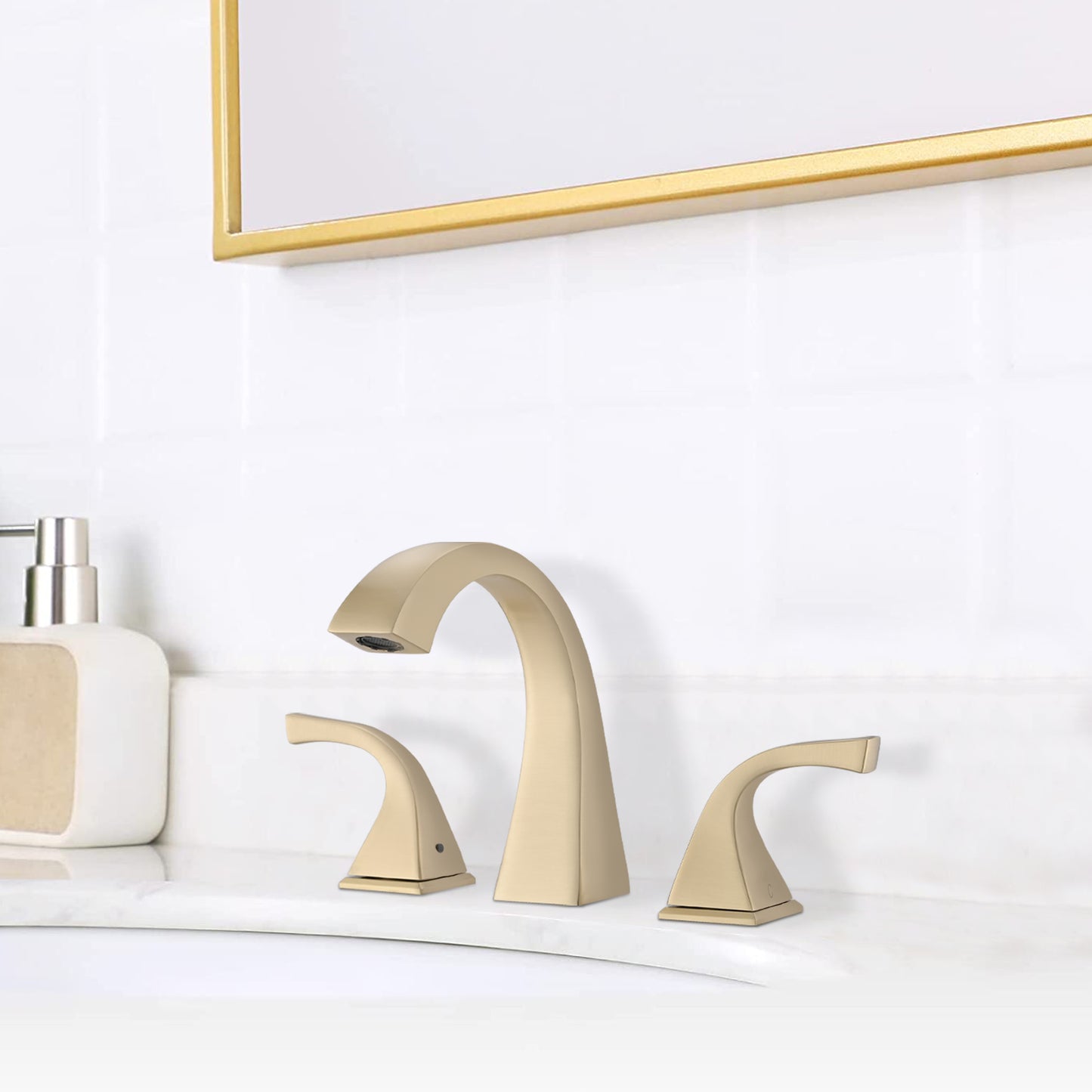 Tenvale Widespread Bathroom Faucet | Brushed Gold - Default - bathroom faucets