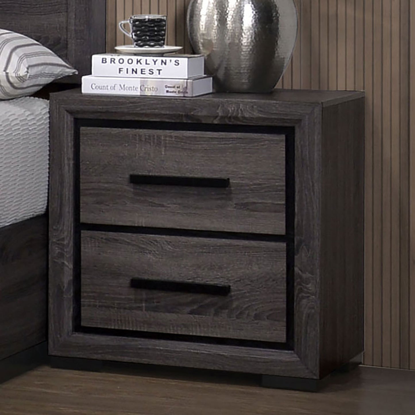 Mehron Rustic Nightstand | Gray - Default - nightstand