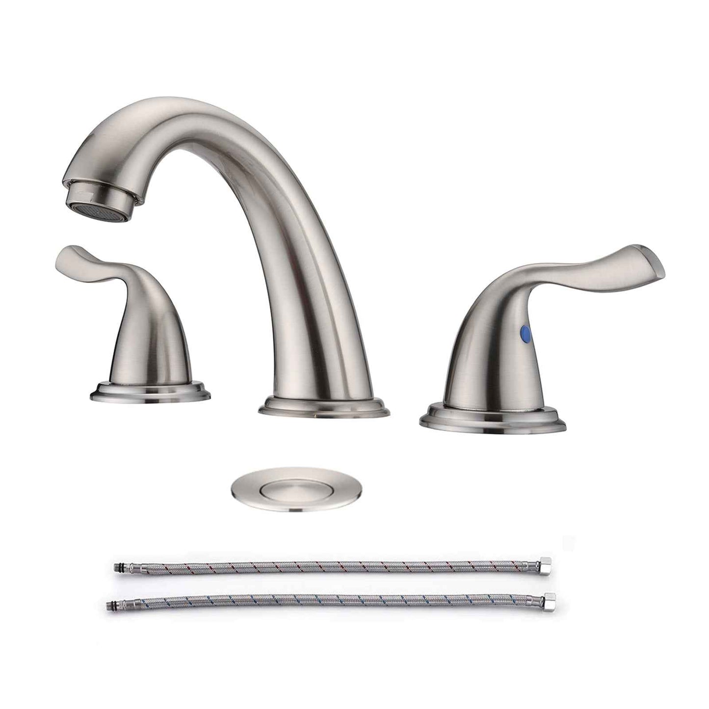 Finthan Widespread Bathroom Faucet | Brushed Silver - Default - bathroom faucets