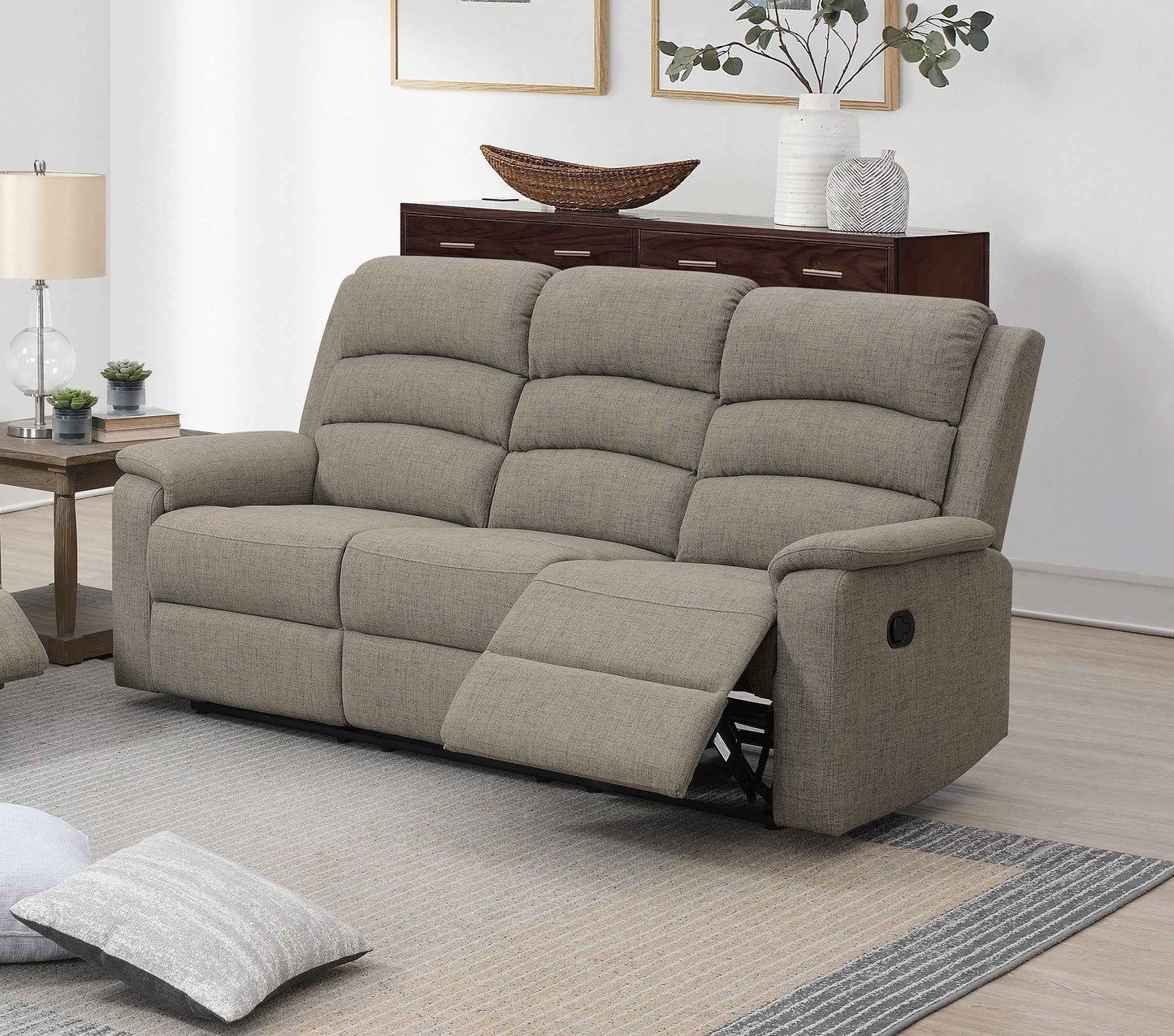 Fopus Modern Recliner Sofa | Light Brown - - sofa