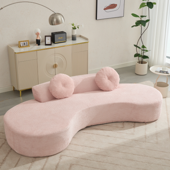 Neqofa 105.5'' Curved Sofa | Pink - - sofa