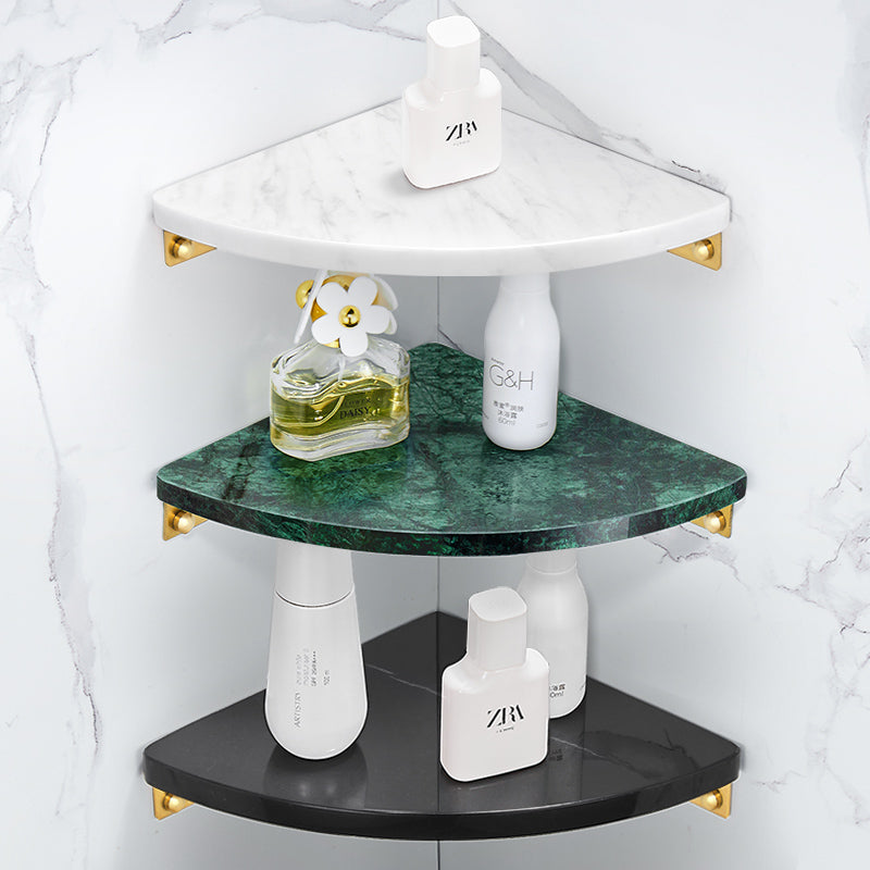 Triangle Wall Hanging Storage Rack - - Aluminum black green Shelf white