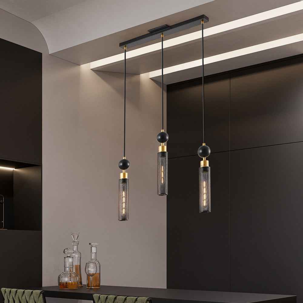 Heremi Modern 3-Light Pendant Chandelier | Adjustable Height | Black - - chandeliers pendant light
