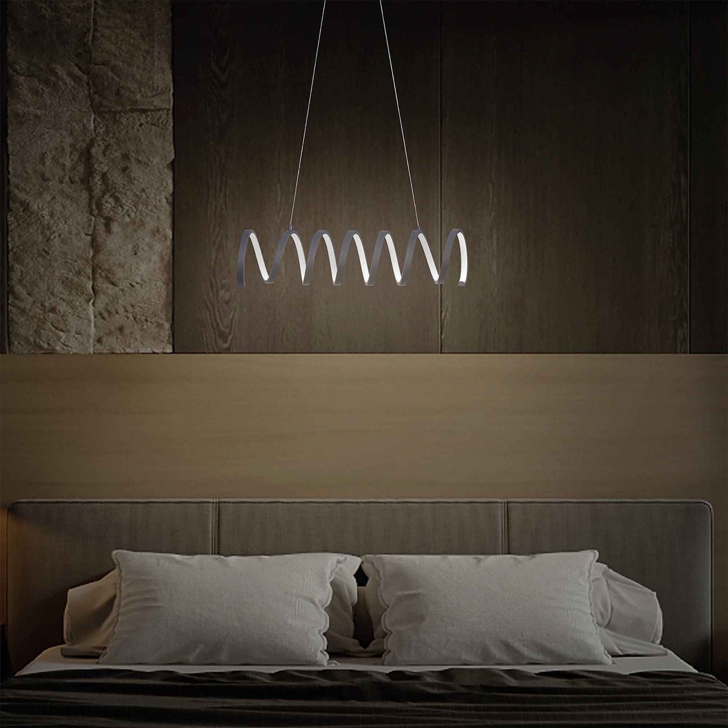 Cuillasa Spiral LED Pendant Light Fixture | Black - Default - led pendant light