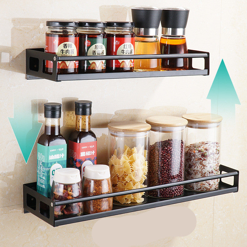 Kitchen Spice Rack - - black Rack Shelf Storage