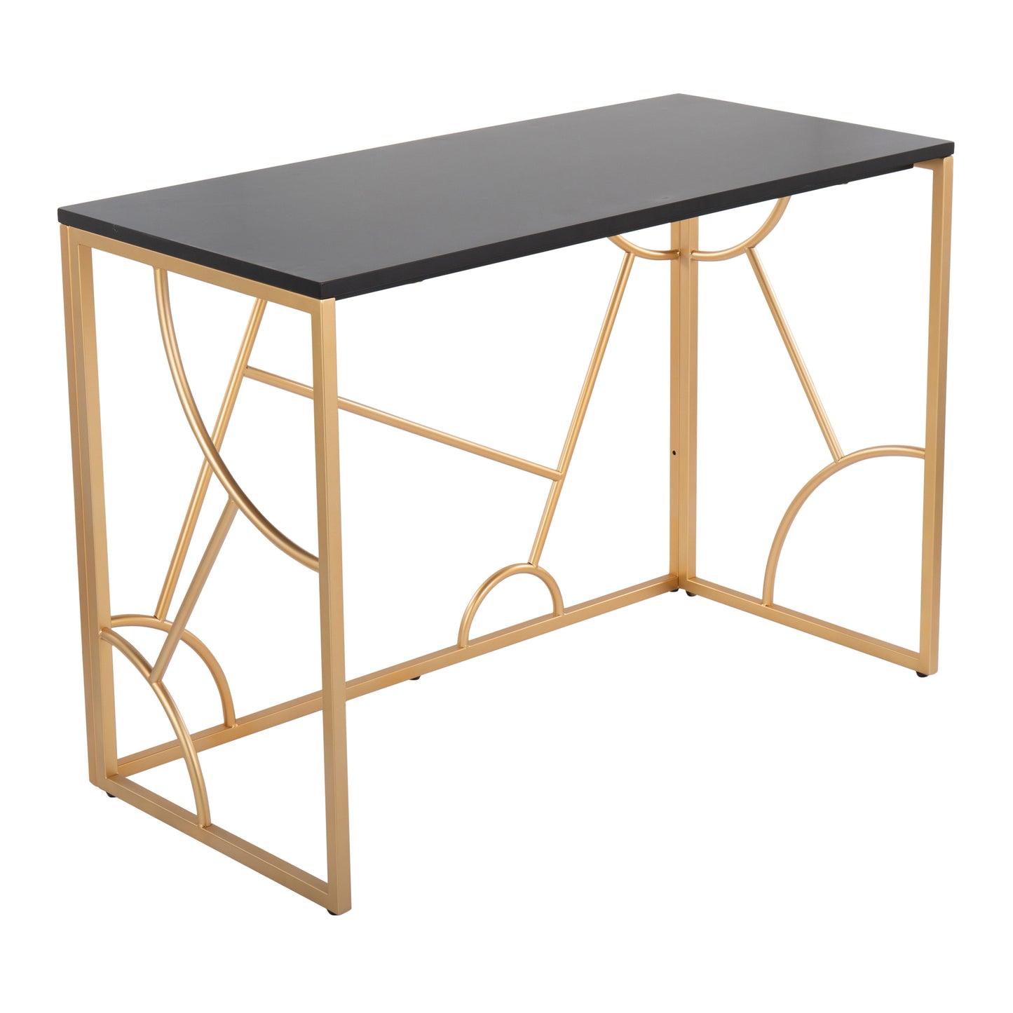 Luxere Writing Desk | Black & Gold - - black desk gold office