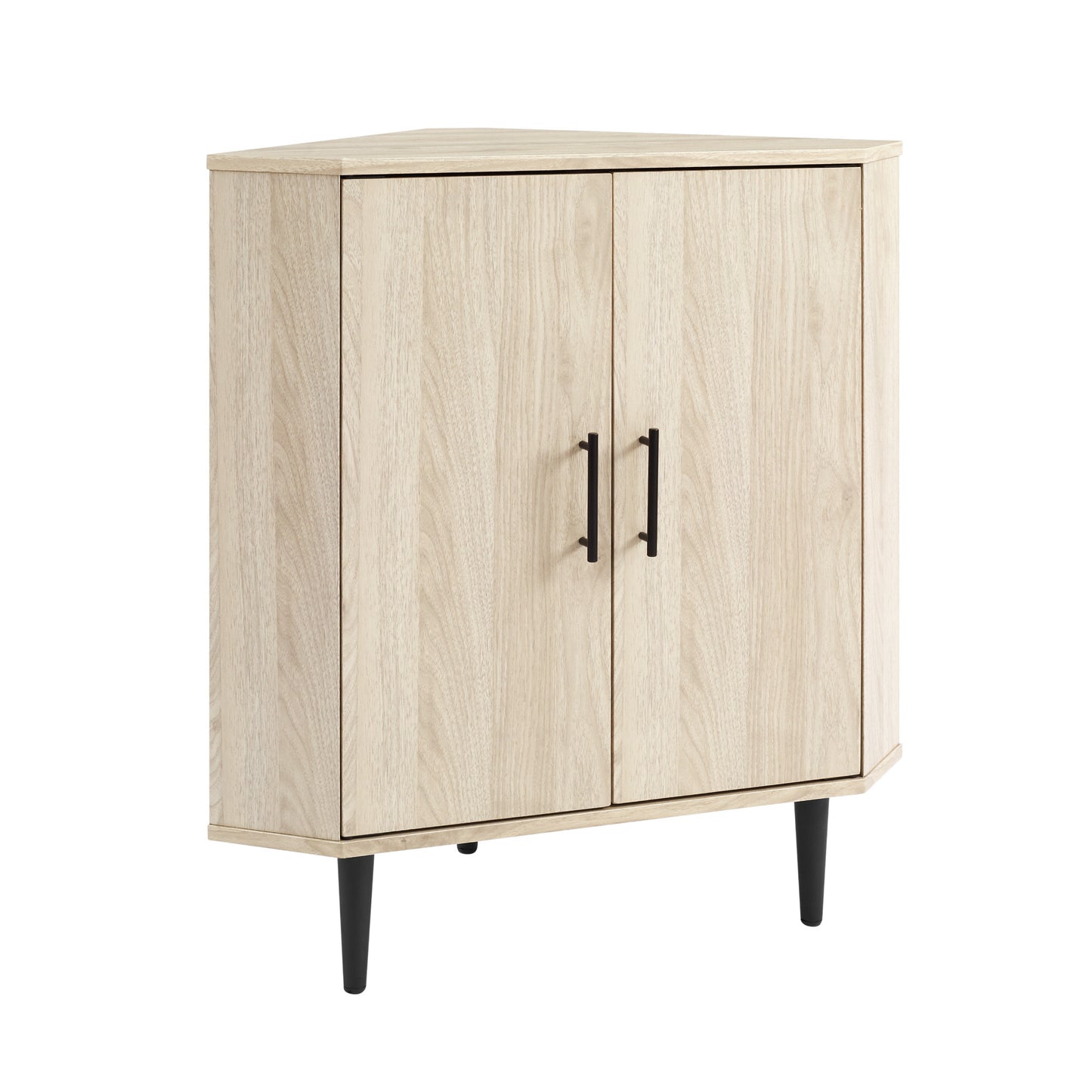 Serius 2-Door Corner Cabinet | Yellow Birch Wood - - beige cabinet wood