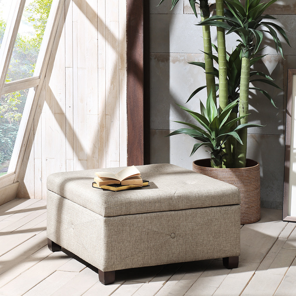 Rakhul Storage Ottoman | Beige - Default - bench