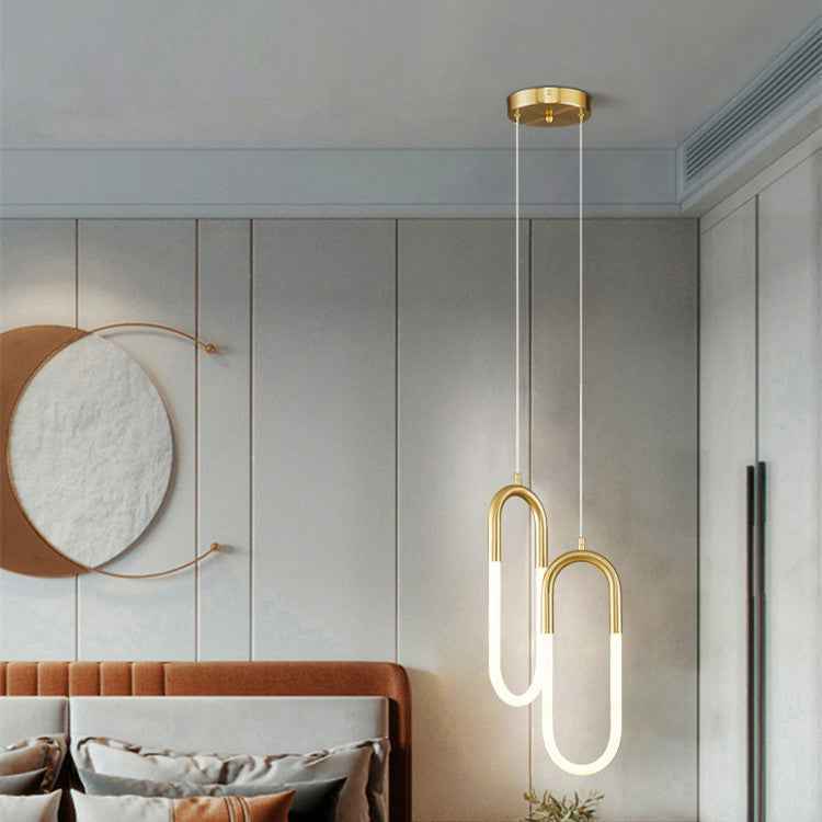 Syvess Chandelier Light Fixture - 2 Heads - Chandelier gold Pendant