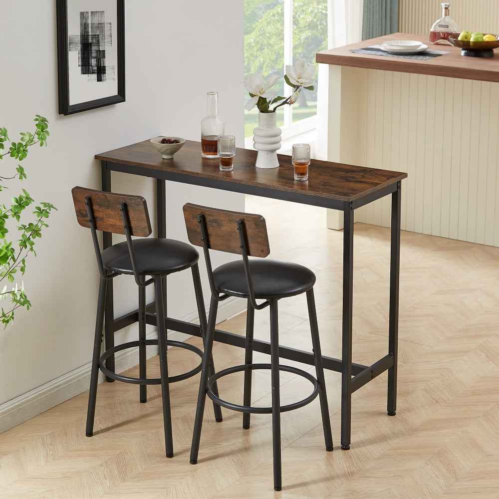 Lentus Small Bar Table Set | Rustic Brown - Default - bar table set