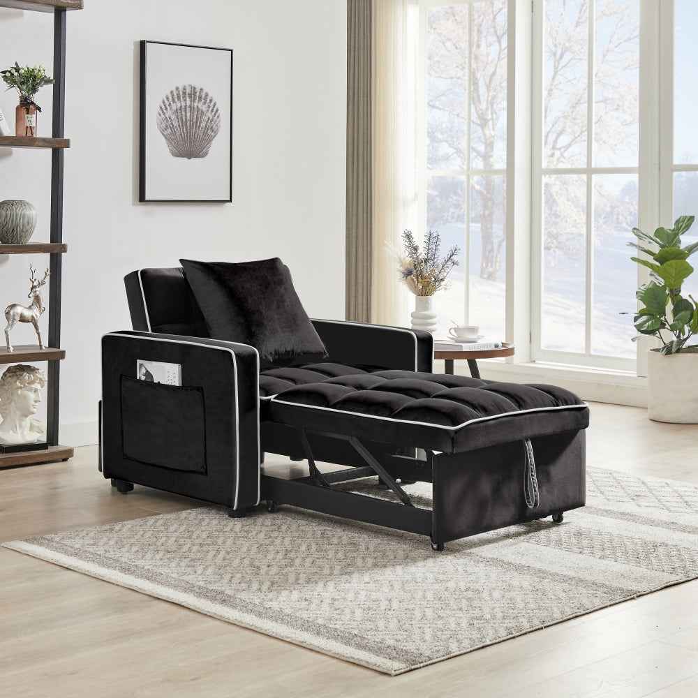 Gigno 3-in-1 Armchair Bed | Black - - armchair