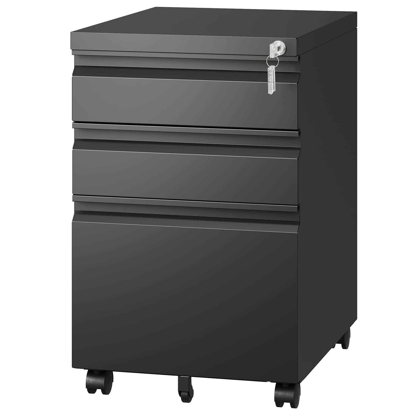 Bonoch 3 Drawer Office Cabinet | Black - - black cabinet drawers