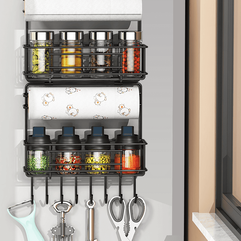 Refrigerator Shelf Side Storage - - black Rack Rail Shelf Storage white