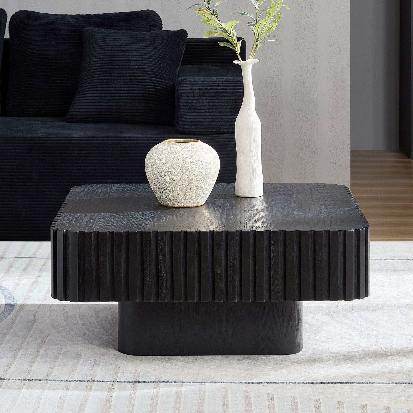 Posido Modern Handcraft Coffee Table | Black - Default - black tables wood