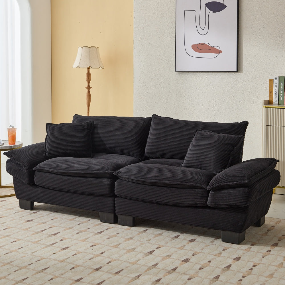 Portsmen Sleeper Sofa | Black Corduroy - - sofa