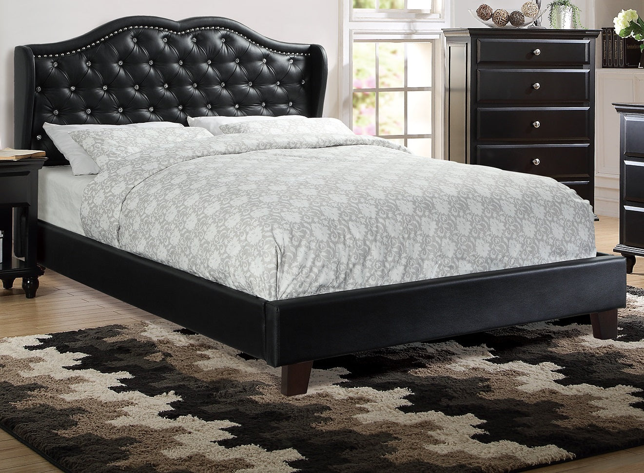 Mopini Elegant Queen Size Bed | Black - Default - beds