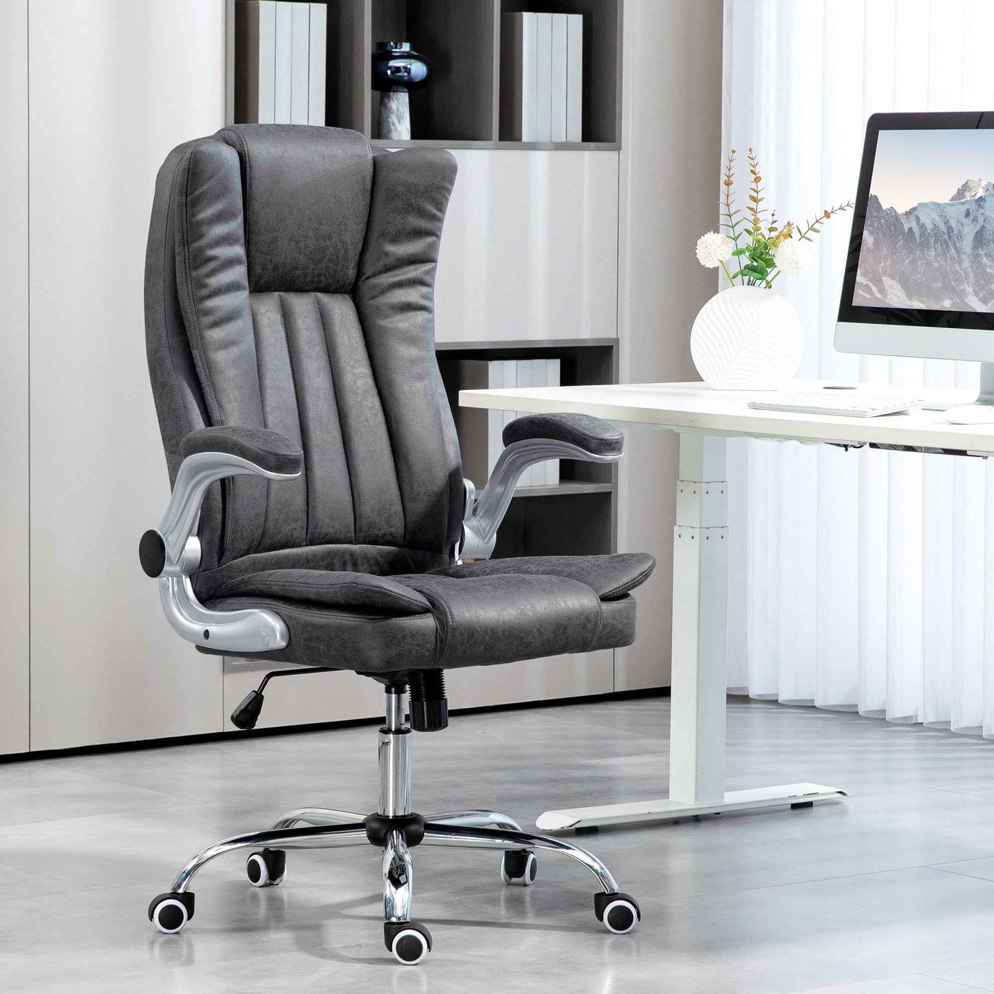 Garecke Executive Office Chair | Dark Gray - - chair grey office