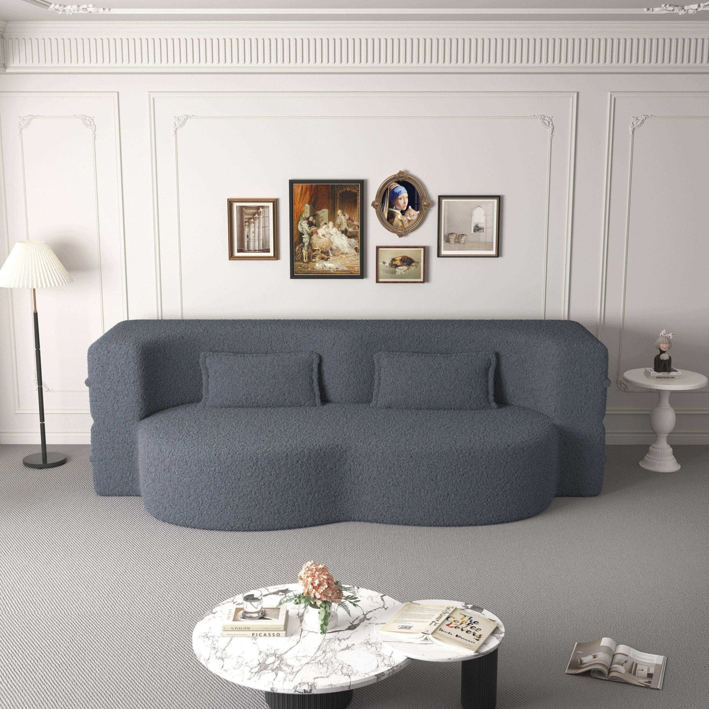 Molism Modern Sofa | Teddy Fabric Grey - Default - green sofa
