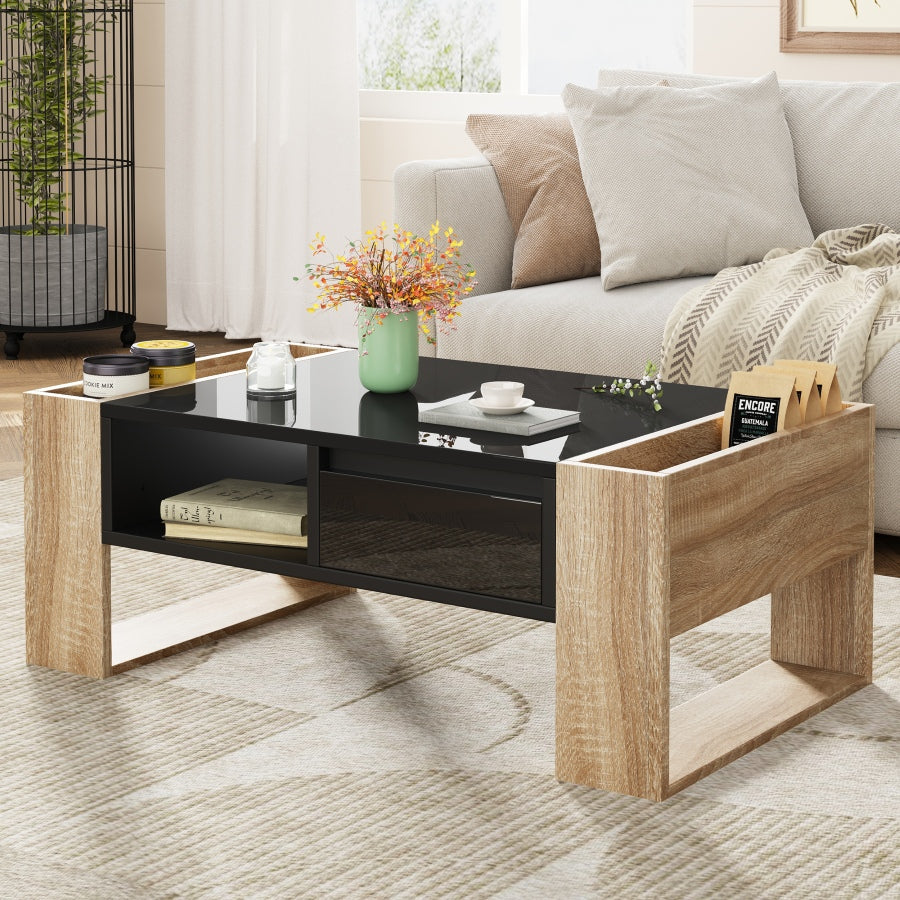 Malthisi Glossy Coffee Table | Black - Default - tables