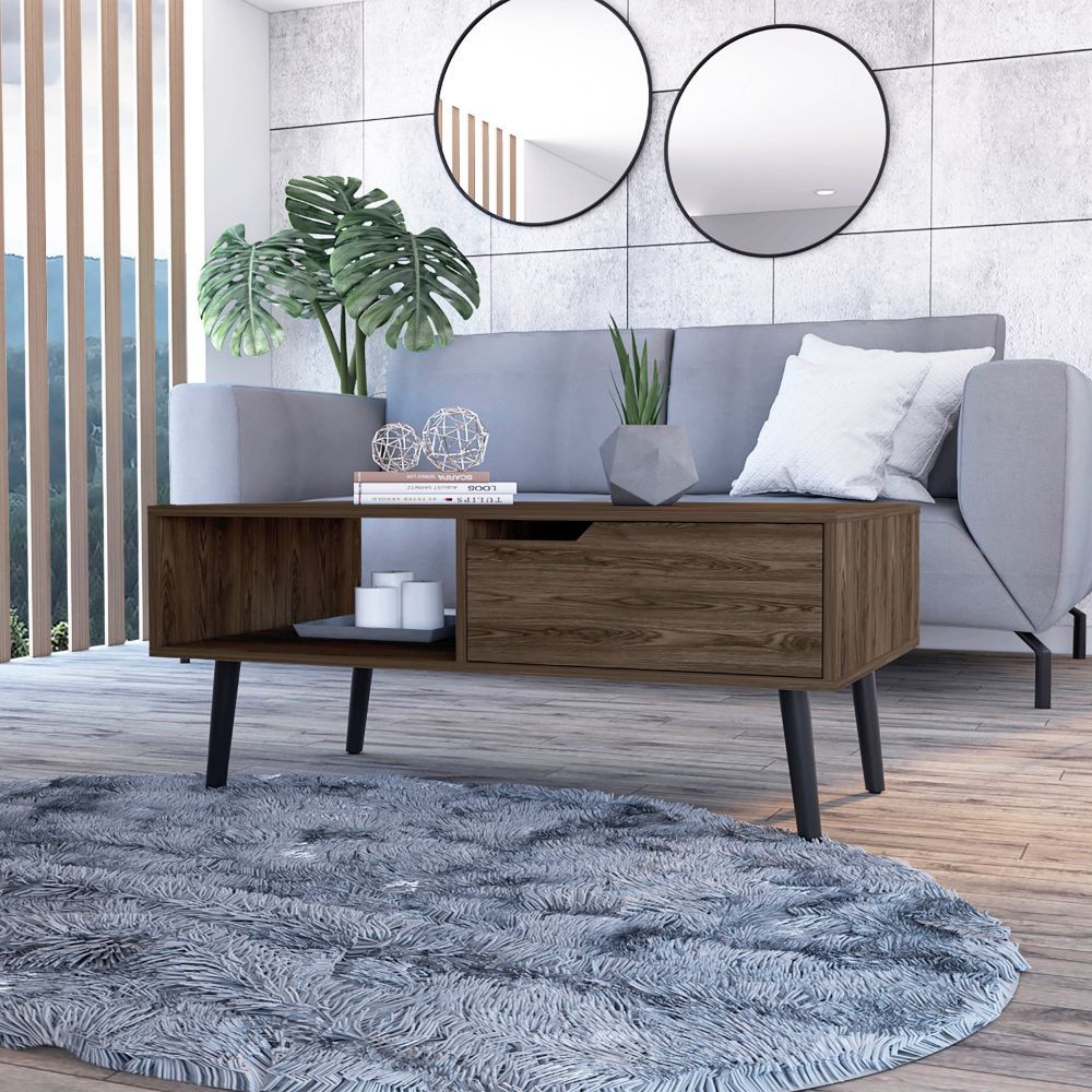 Nehaven 1-Drawer Sofa Table | Dark Walnut - Default - tables