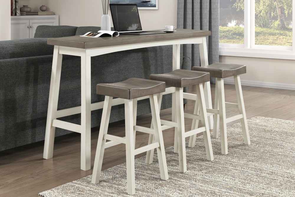 Nasat Modern Bar Table Set | Coffee & White - Default - bar table set