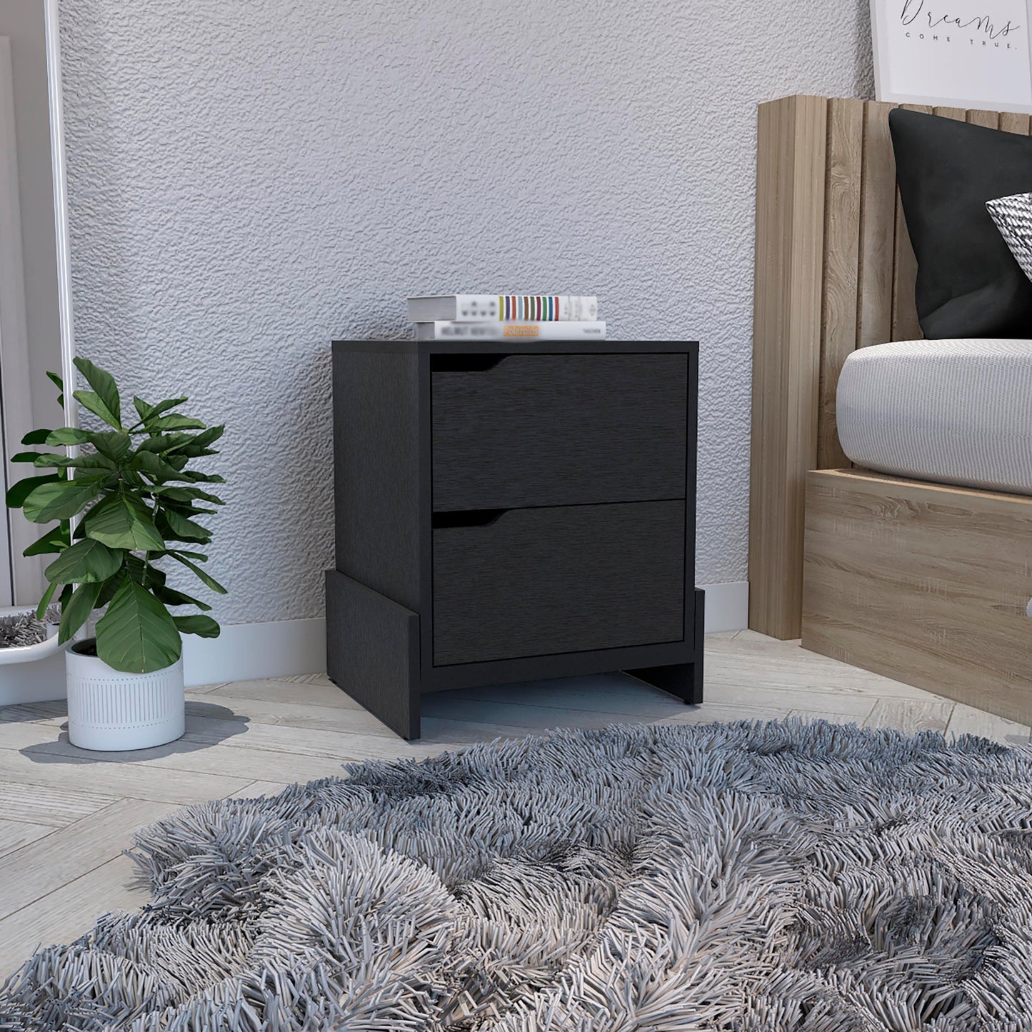 Ralston 2-Drawer Nightstand | Black - Default - nightstand