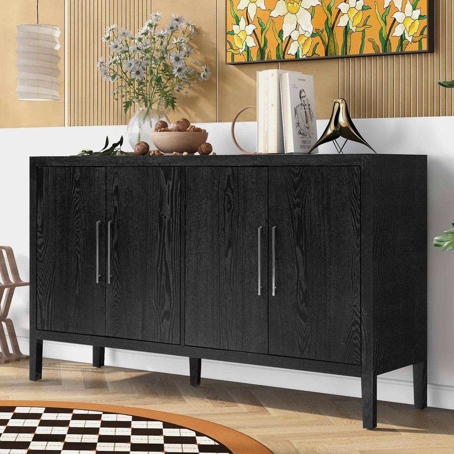 Donorost Storage Cabinet | Black - - black cabinet wood