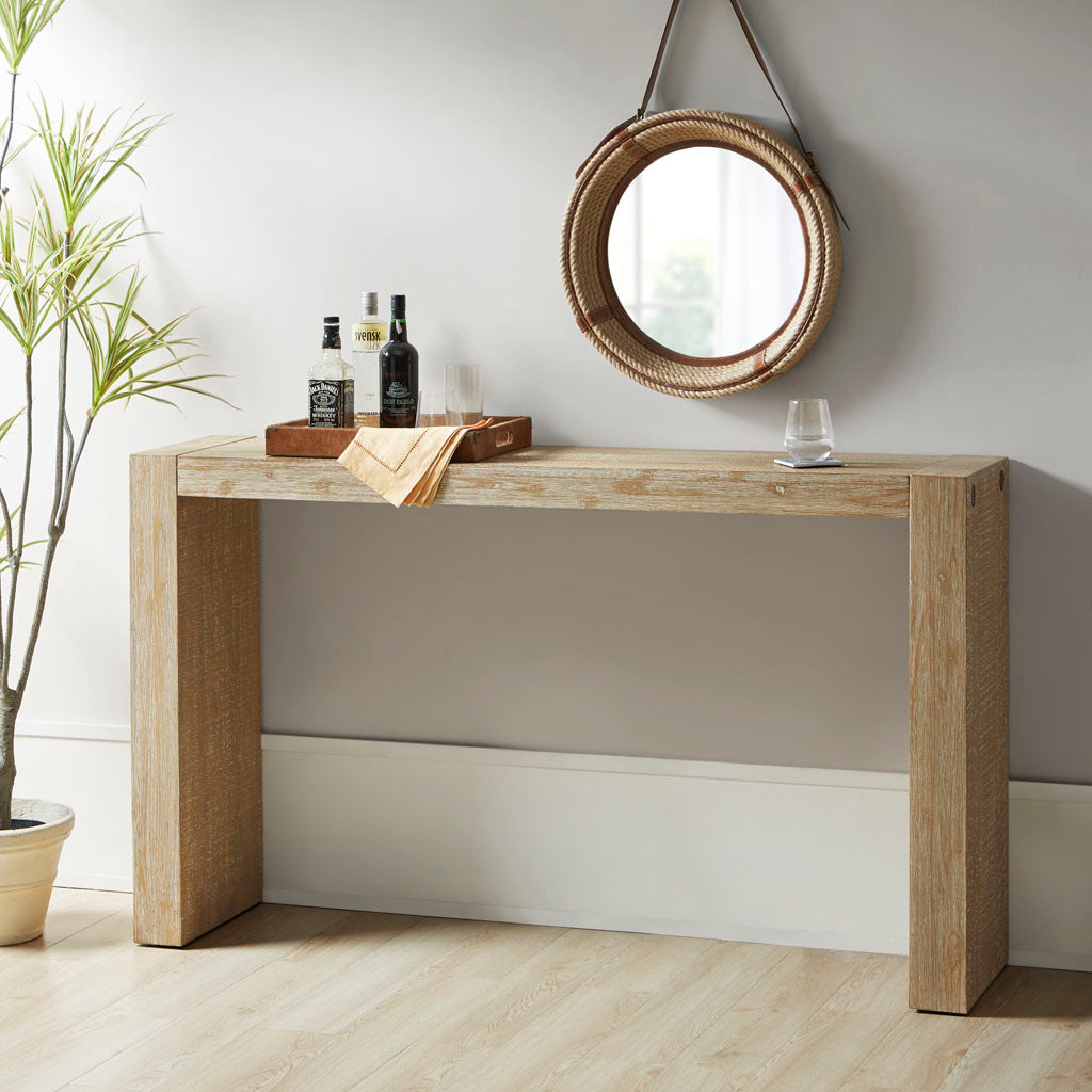 Sivest 64' Console Table | Distressed Light Oak - Default - tables