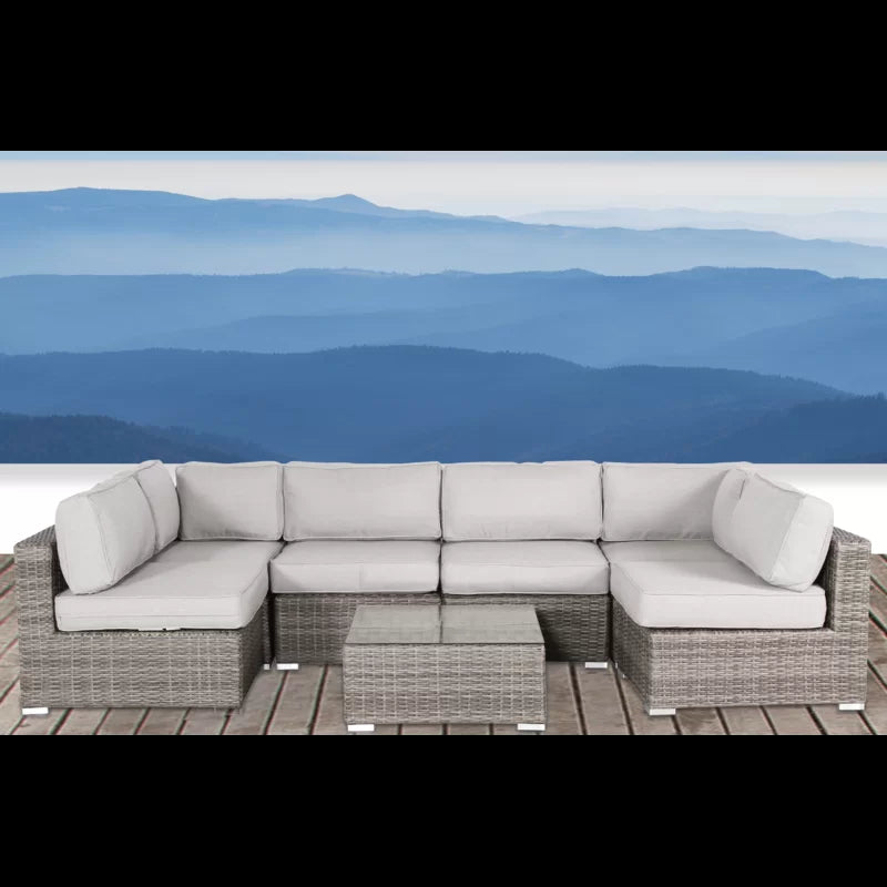Rocula Wicker Outdoor Sofa Set | Gray - Default - garden furnishing