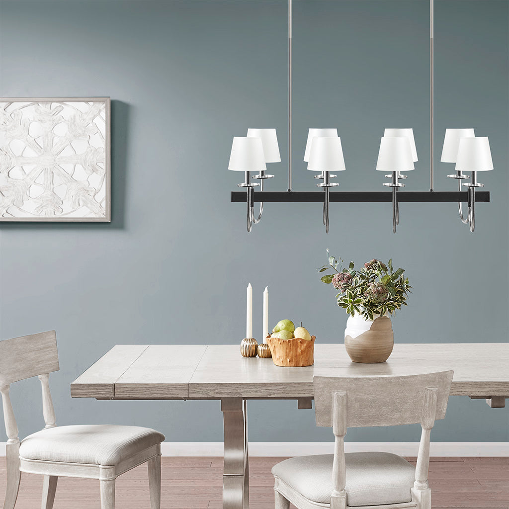 Parius 8-Light Chandelier | Black & Silver - Default - chandeliers
