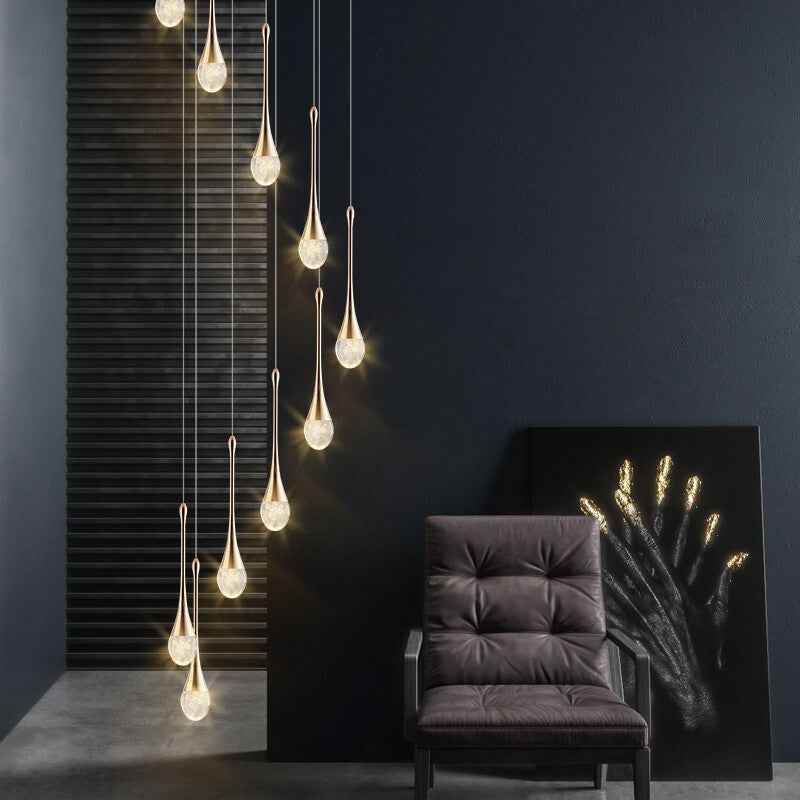 Tautio Chandelier Light Fixture - 10 Heads - Chandelier gold