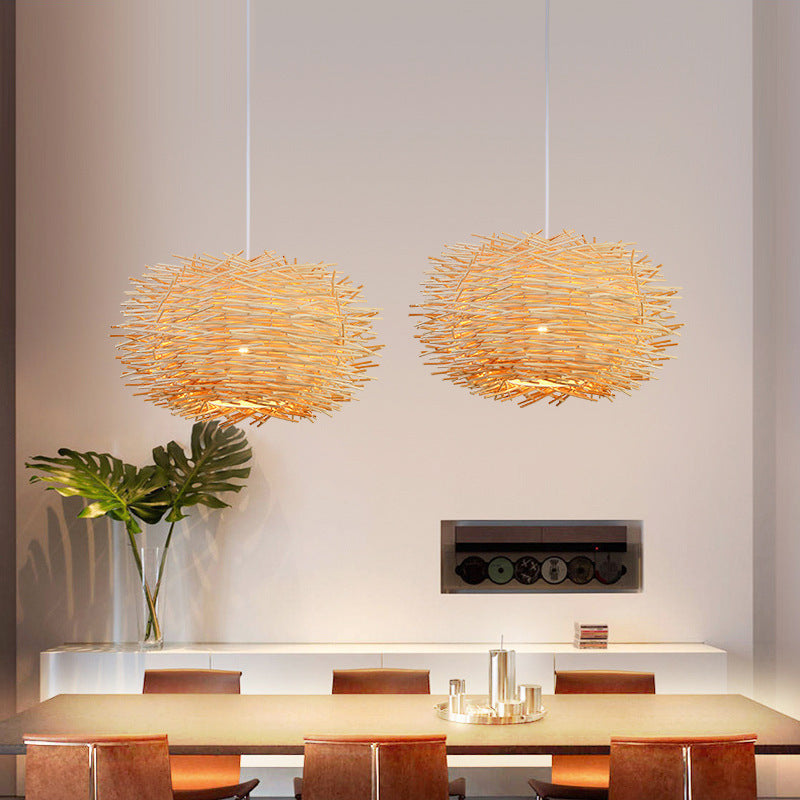Zaline Pendant Light Fixture - - brown Pendant Wood