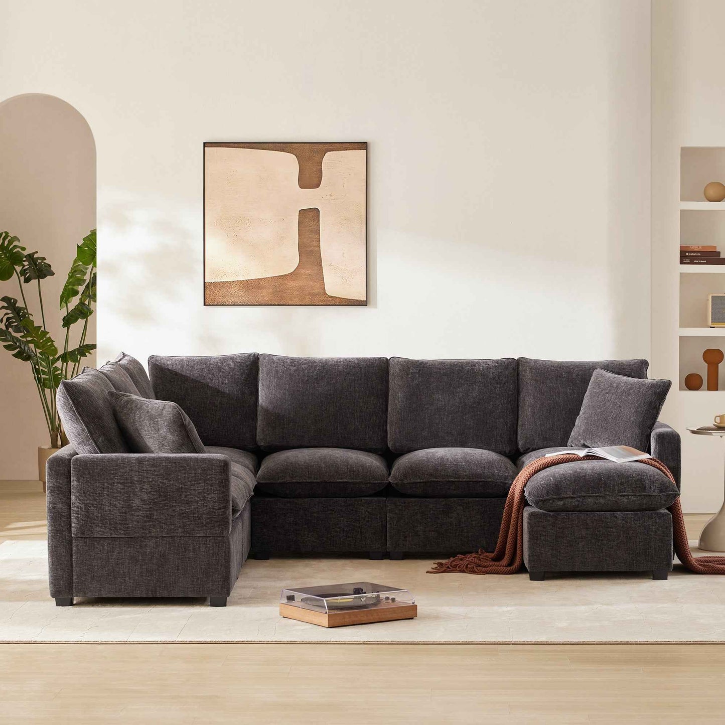 Caenthi Sectional Sofa | Grey - - grey sofa