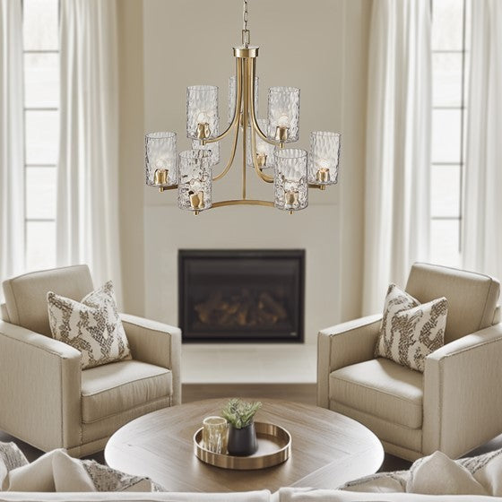 Squelas 9-light Chandelier | Gold - Default - chandeliers