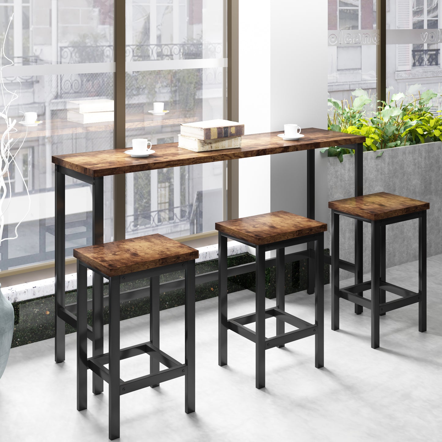 Seolde Bar Table Set | Brown - Default - bar table set brown