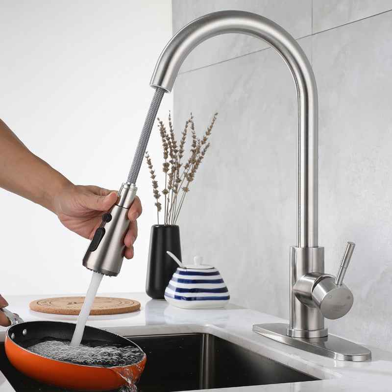 Katra Pull-Down Kitchen Faucet - - chrome silver pull down silver