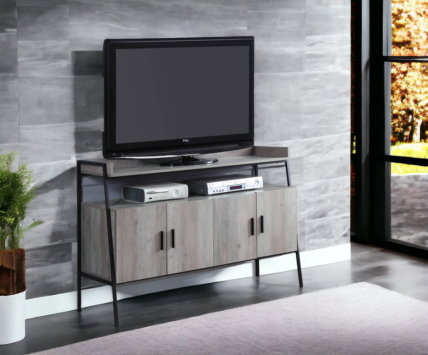 Samiya TV Stand | Gray Oak - Default - tv console