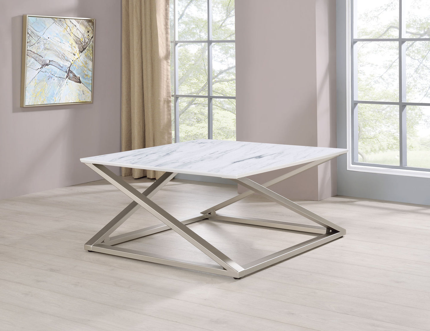 Zurich Faux Marble Table | White - - tables