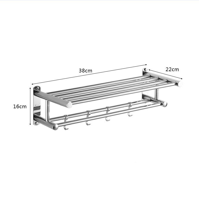 Luxurious Wall-Mounted Towel Rack - 40cm - Rack Rail silver Stainless Steel Towel Bar