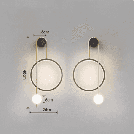 Lubz Modern Wall Light - - black flush-mount gold Wall Light